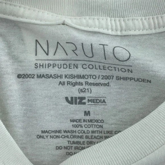 Naruto Shippuden White Graphic T-Shirt Medium Athletic Fit Cotton NWT 1556 - Picture 4 of 9